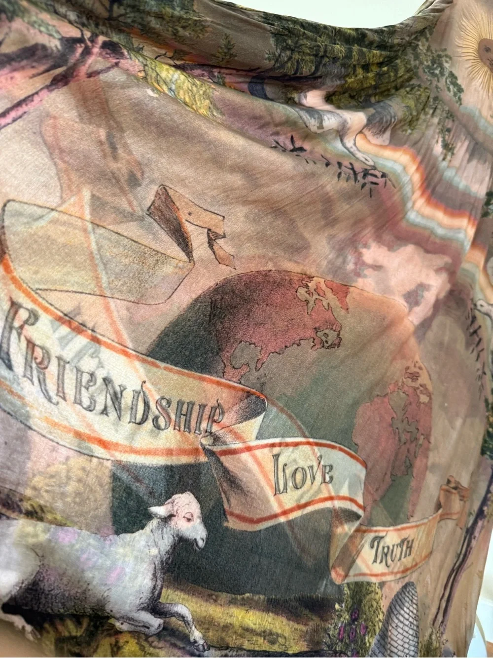 Market of Stars Friendship Love & Truth Vintage Wash Bohéme Long Slip Dress S/M - Picture 4 of 7